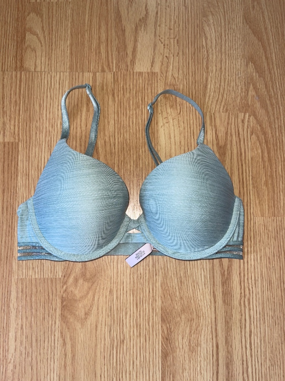 Victoria’s Secret Heather Green Padded Perfect Shape Bra Size 32C